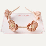 Diadema Tejida Flores Relieve