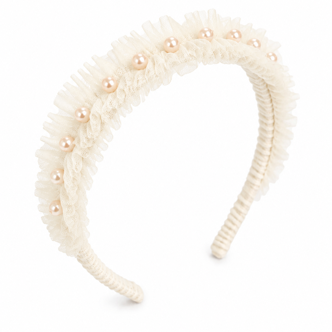 Diadema Tul con Perlas