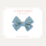 Clip Lazo Denim Estrellas