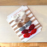 Set Mini Moño Tejido a Mano Mohair