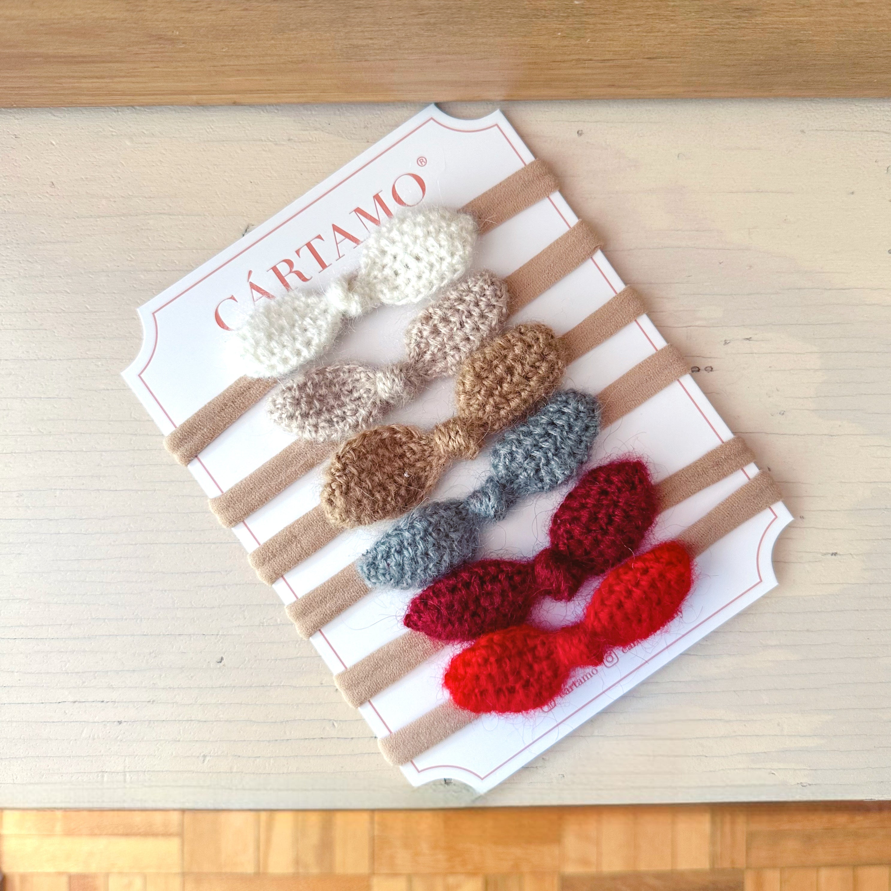 Set Mini Moño Tejido a Mano Mohair