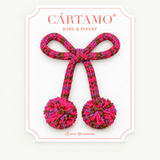 Clip Lazo Pompón tie dye Rosa-Café