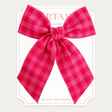 Clip Lazo Vichy Rojo-Rosa