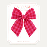 Clip Lazo Vichy Rojo-Rosa