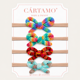 Set 4 bandas lazo tejido multicolor
