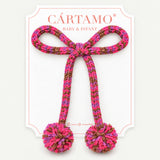Clip Lazo Pompón tie dye Rosa-Café