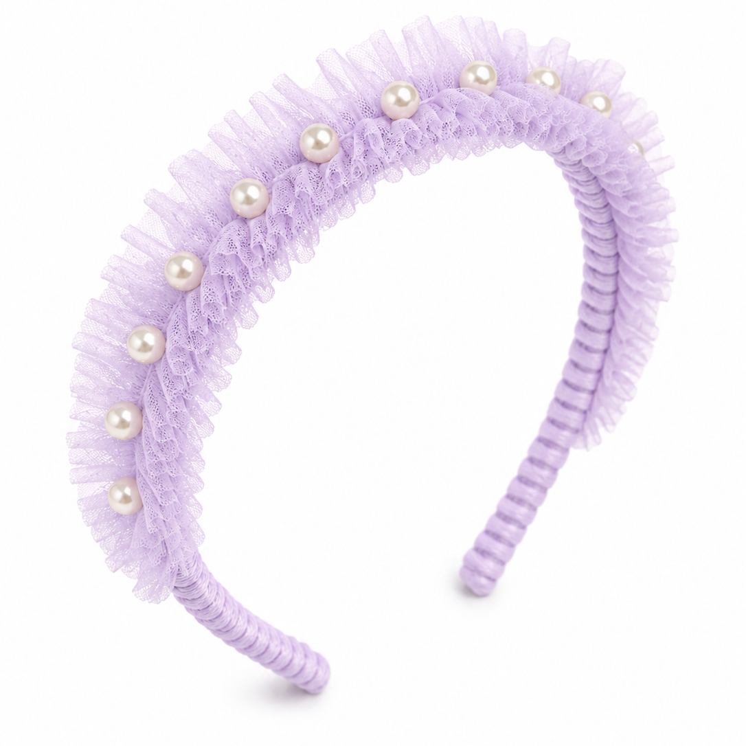 Diadema Tul con Perlas
