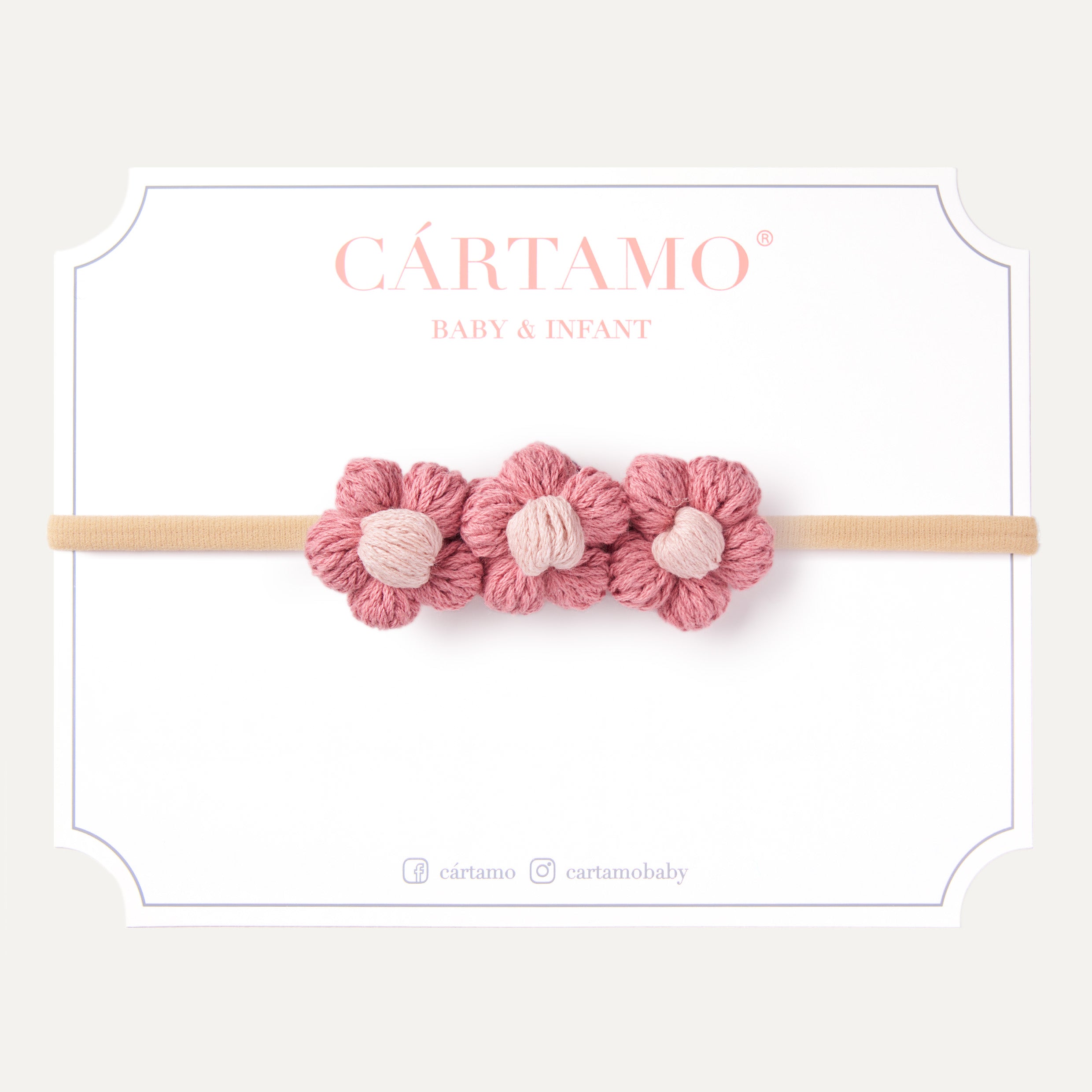 Trio Flores botón tejidas a mano