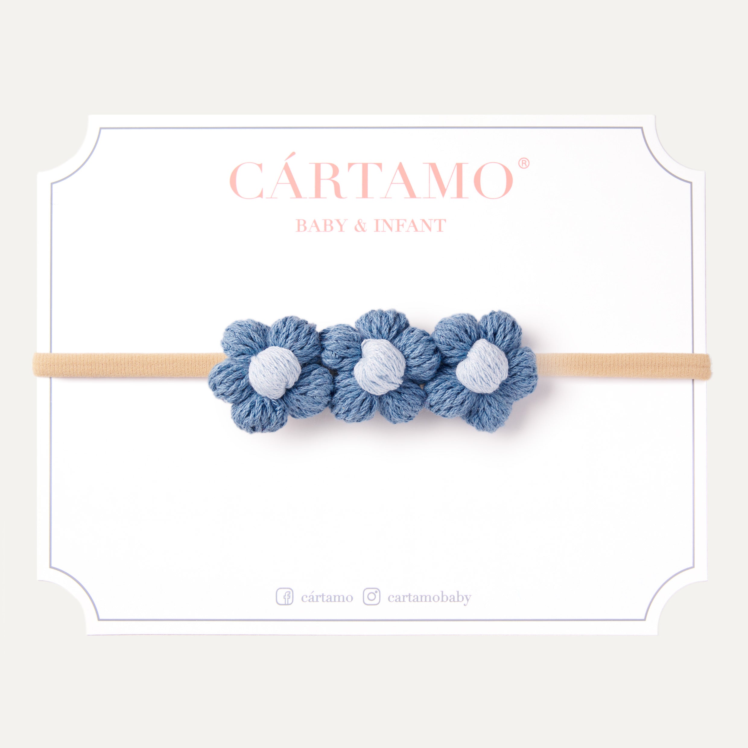 Trio Flores botón tejidas a mano