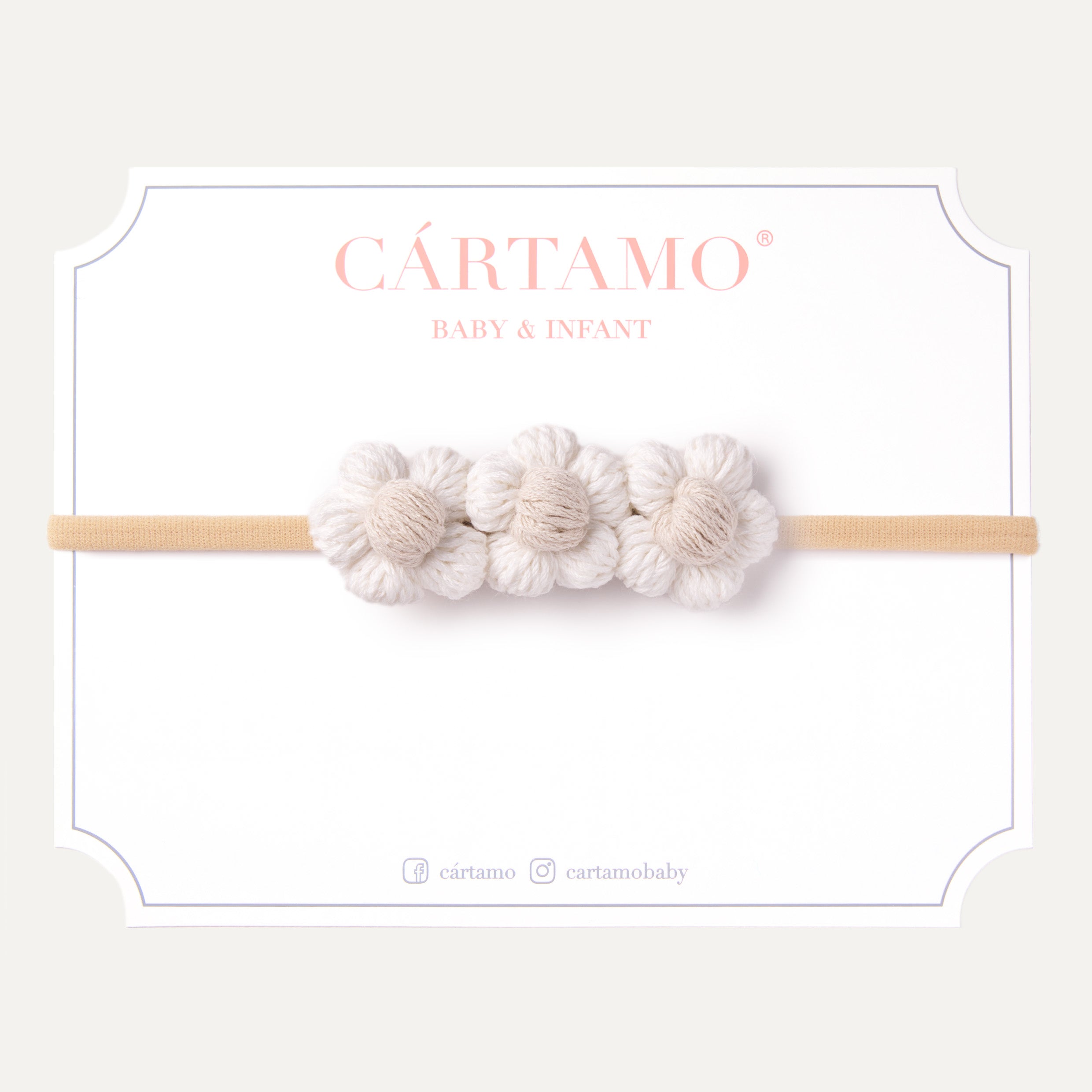 Trio Flores botón tejidas a mano