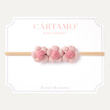 Trio Flores botón tejidas a mano