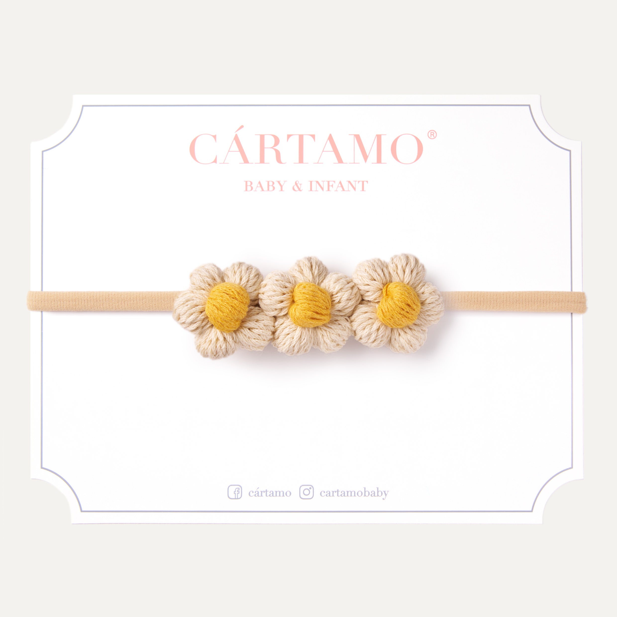 Trio Flores botón tejidas a mano