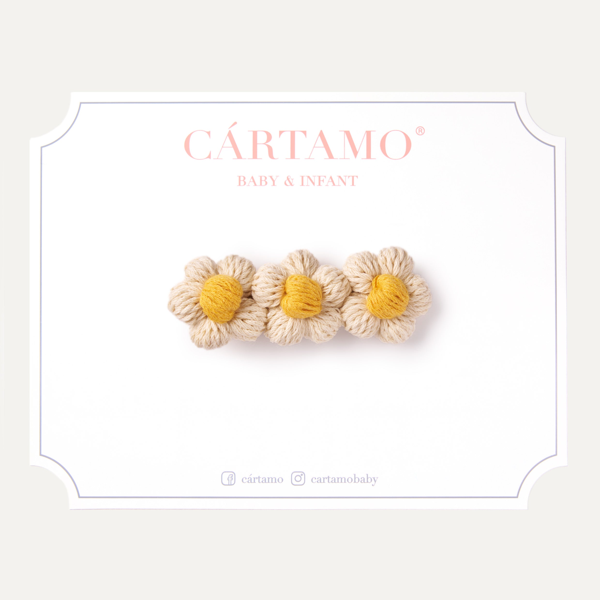 Trio Flores botón tejidas a mano