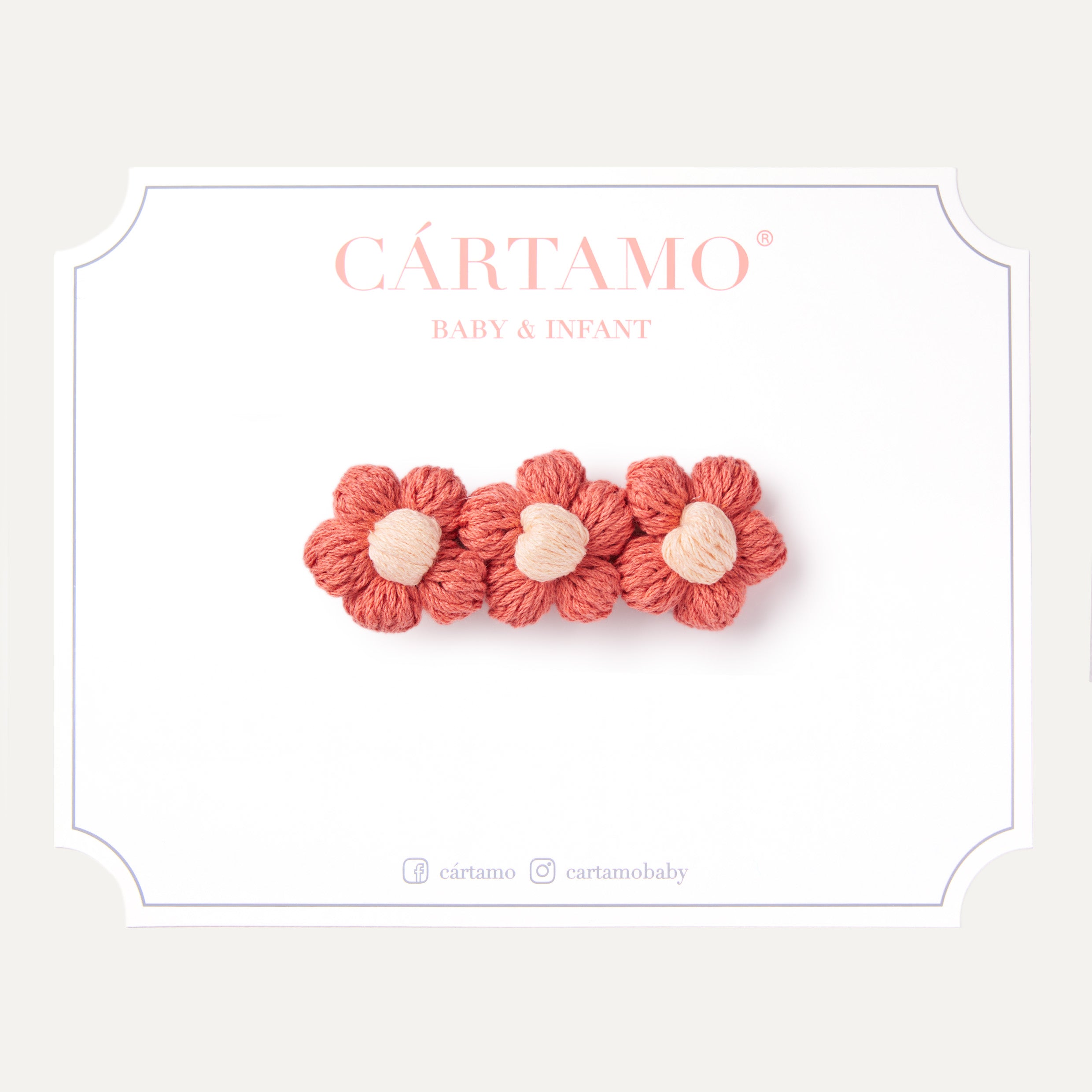 Trio Flores botón tejidas a mano