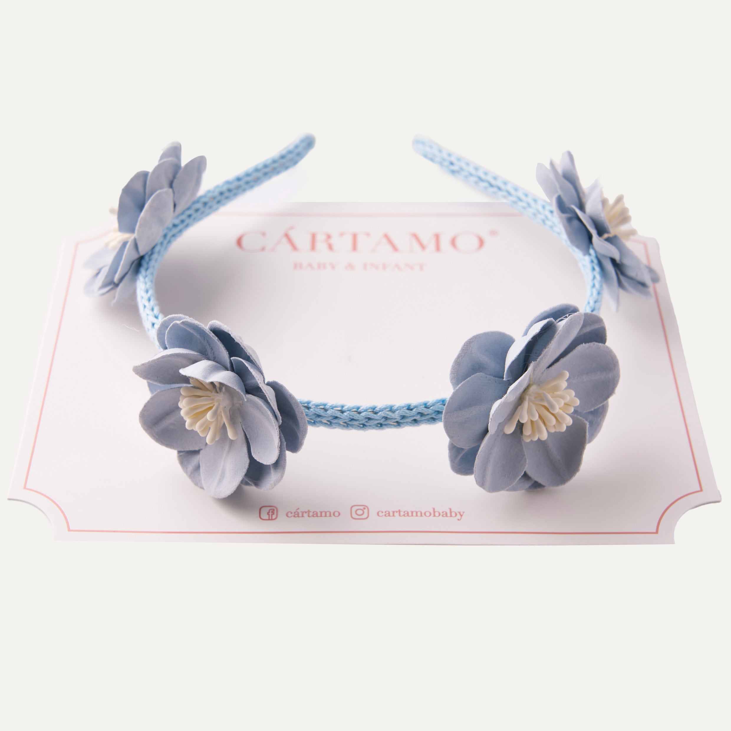 Diadema Tejida Flores Relieve