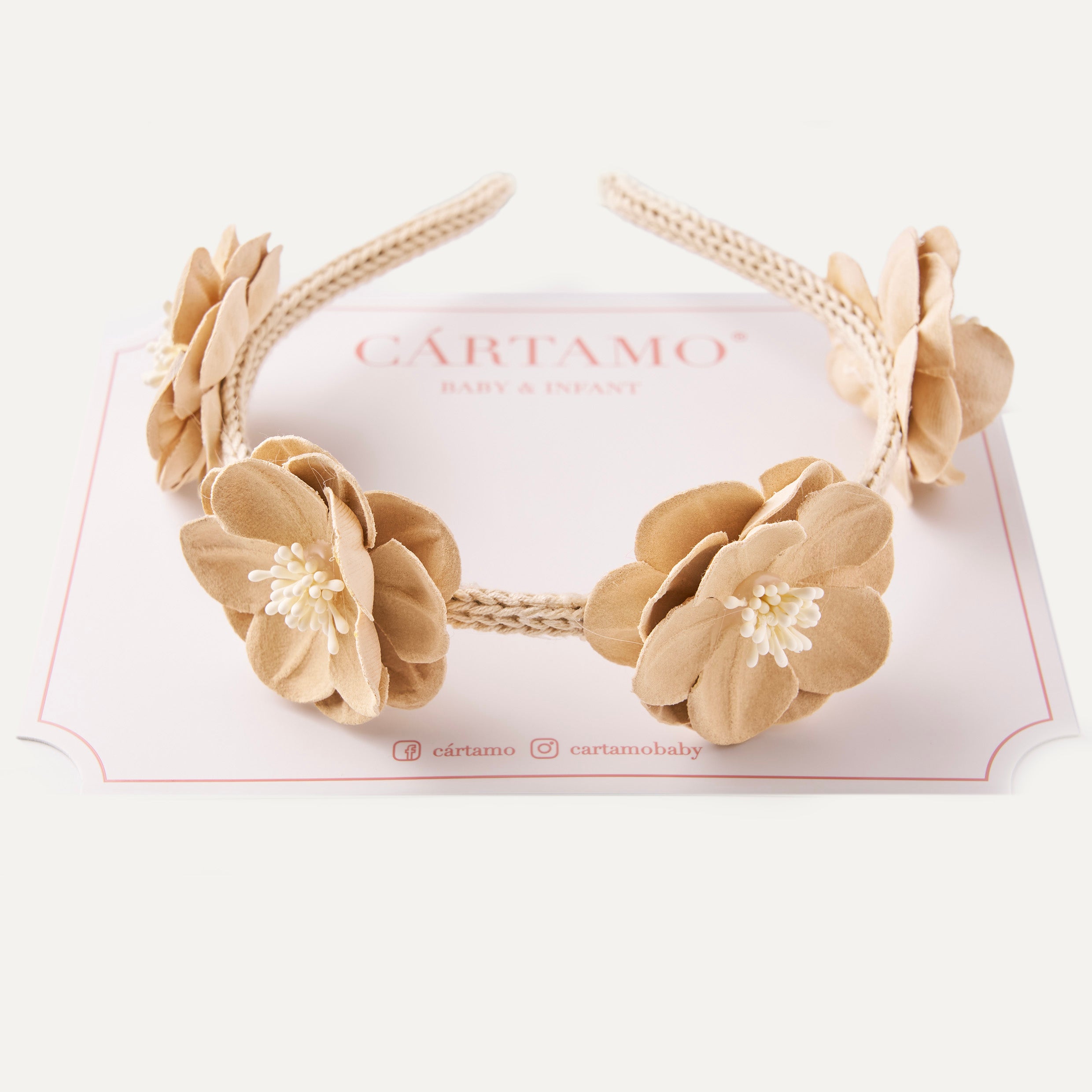 Diadema Tejida Flores Relieve