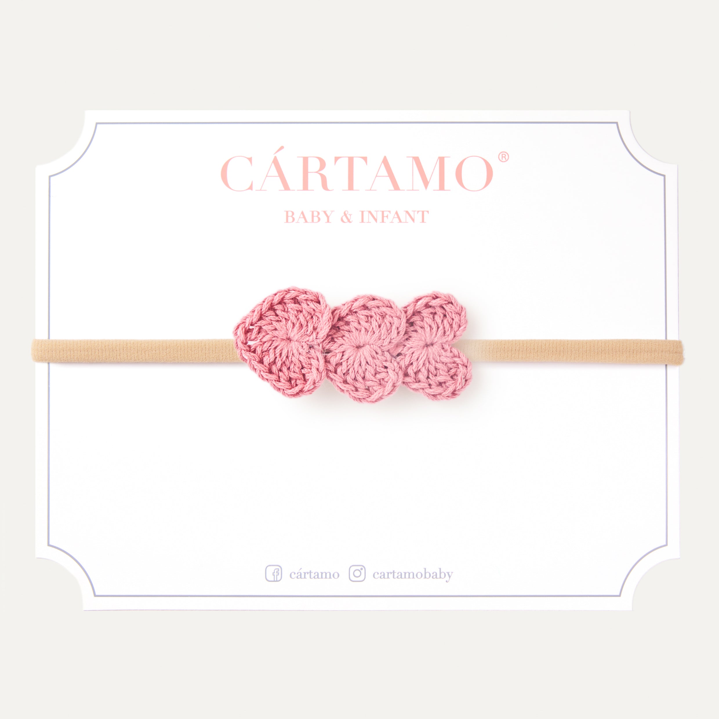 Banda Corazones Tejidos a Mano Algodón