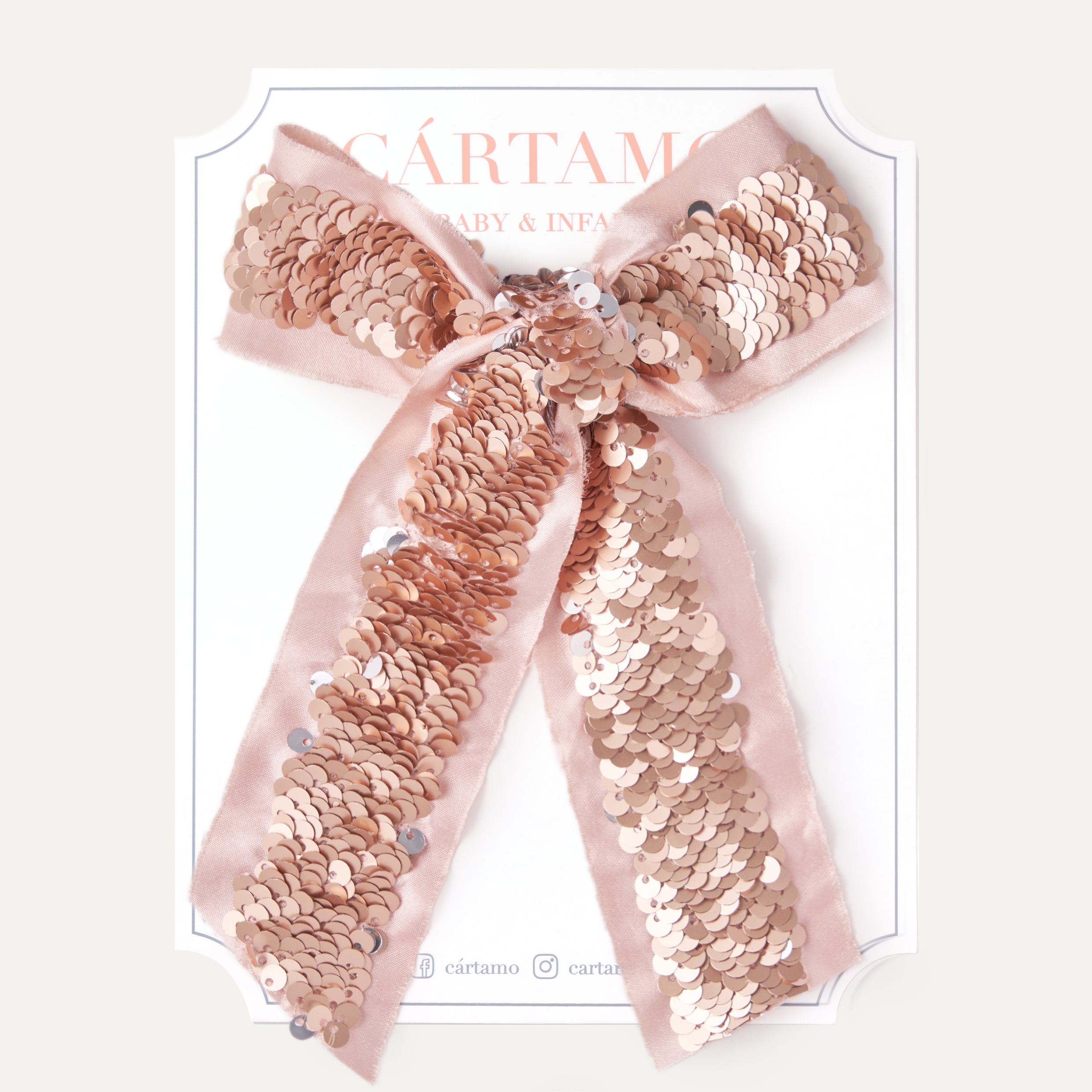 Moño Listón Lentejuela bicolor