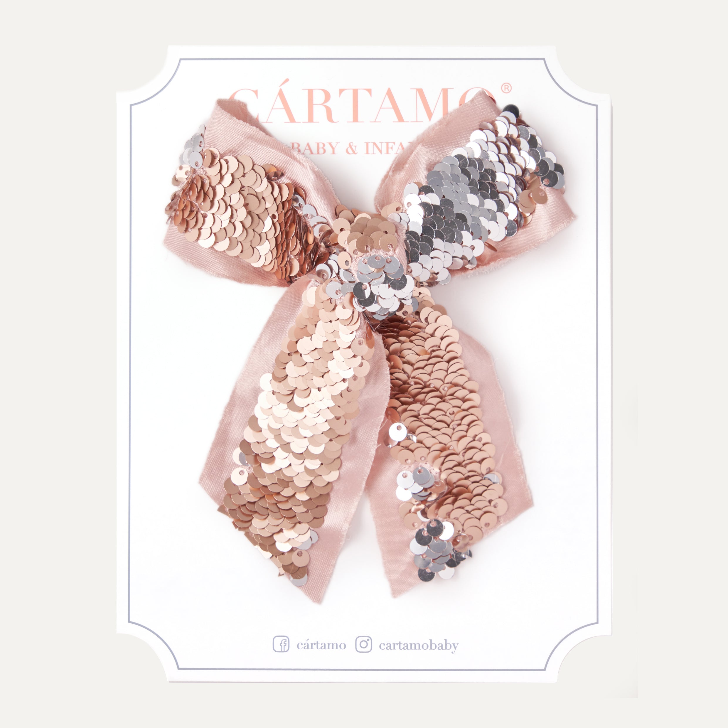 Moño Listón Lentejuela bicolor