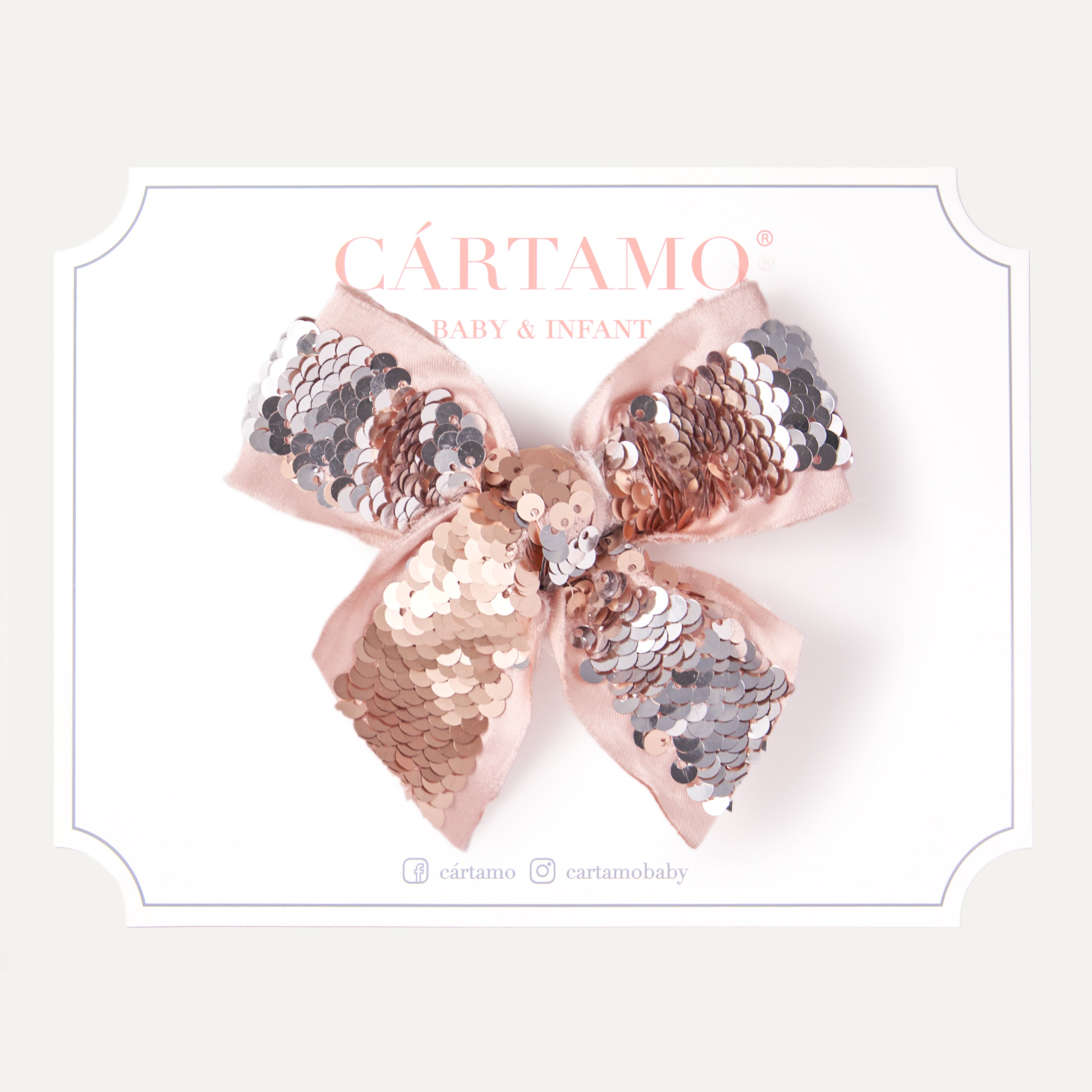 Moño Listón Lentejuela bicolor