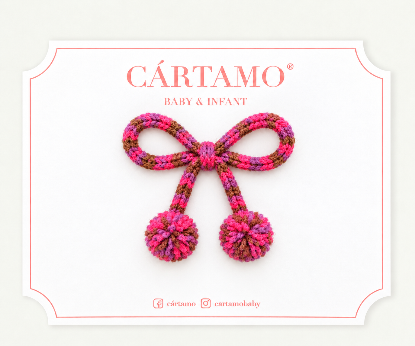 Clip Lazo Pompón tie dye Rosa-Café