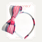 Diadema Tartán Rojo/Gris/Marino