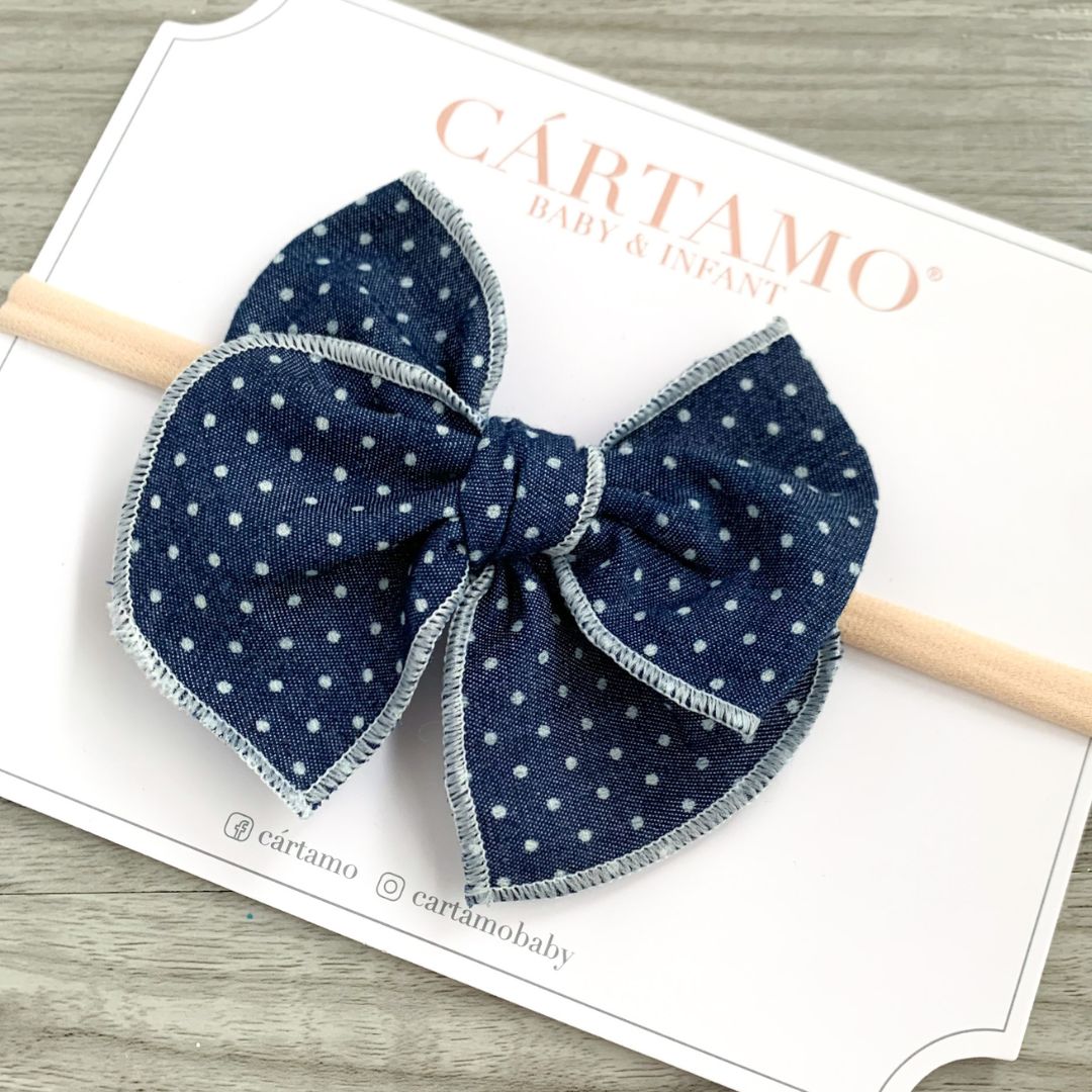 BANDITA MOÑO DENIM DOTS CARTAMO